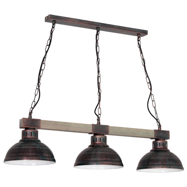 Lampa wisząca brązowo-jasne drewno Hakon 3xE27x15W wym: 68x72x21 cm Luminex 845893