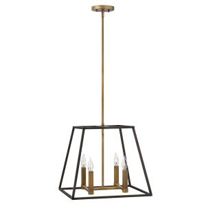 Lampa wisząca brązowo-mosiężna Fulton 4xE14x60W Hinkley 849253