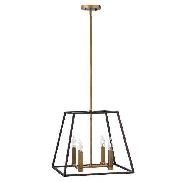 Lampa wisząca brązowo-mosiężna Fulton 4xE14x60W Hinkley 849253