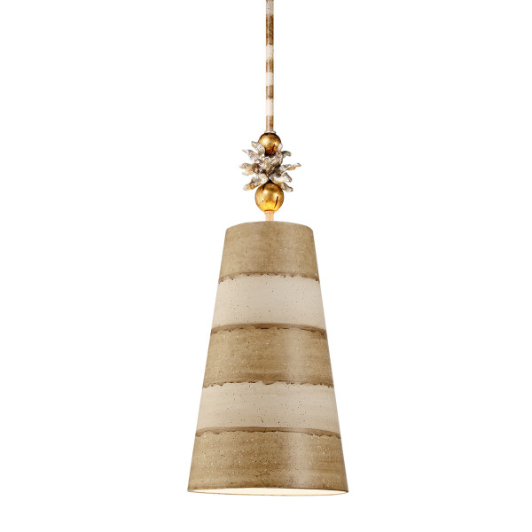 Lampa wisząca brązowo-szara-kremowa Anemome 1xE27x60W Flambeau 850489
