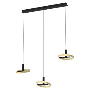 Lampa wisząca Brest LED 3-punktowa ze ściemniaczem czarno-złota 112791 Lampa wisząca Brest LED 3-punktowa ze ściemniaczem czarno-złota 112791