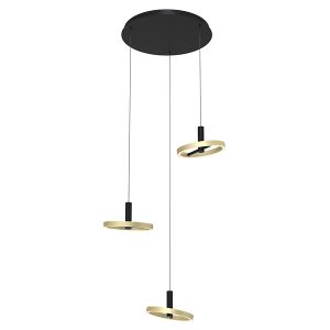 Lampa wisząca Brest LED 3-punktowa ze ściemniaczem czarno-złota 112790 Lampa wisząca Brest LED 3-punktowa ze ściemniaczem czarno-złota 112790