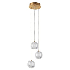 Lampa wisząca Brillant LED 3-punktowa szklana złota 656564 Lampa wisząca Brillant LED 3-punktowa szklana złota 656564