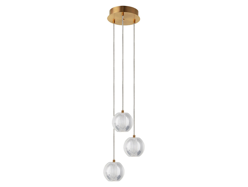 Lampa wisząca Brillant LED 3-punktowa szklana złota 656564