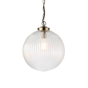 Lampa wisząca BRYDON żebrowana antyczny mosiądz 1xE27x40W IP20 Endon 988650 Lampa wisząca BRYDON żebrowana antyczny mosiądz 1xE27x40W IP20 Endon 988650
