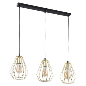 Lampa wisząca Brylant Gold 3-punktowa metalowa czarno-złota 32151 Lampa wisząca Brylant Gold 3-punktowa metalowa czarno-złota 32151