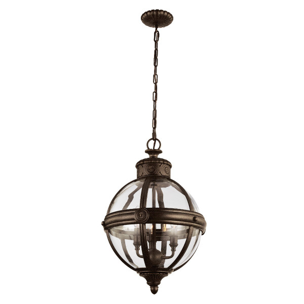 Lampa wisząca brytyjski brąz Adams 3xE14x60W wym: 223,5x37,1x37,1 cm Feiss 850204