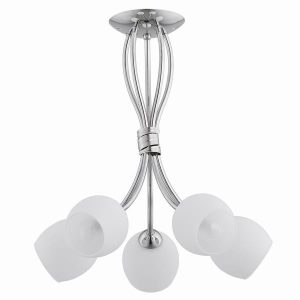 Lampa wisząca BUENA chromowana biała 5xE14x10W wym:45x43x43cm IP20 Alfa 1019366 Lampa wisząca BUENA chromowana biała 5xE14x10W wym:45x43x43cm IP20 Alfa 1019366