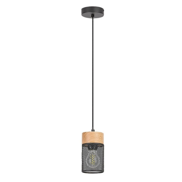 Lampa wisząca buk czarna Callum 1xE27x40W wym: 120x9,5x9,5 cm Rabalux 953232