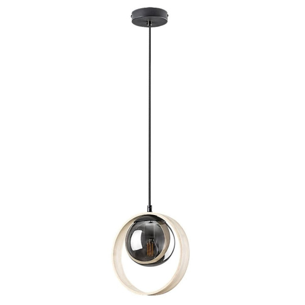 Lampa wisząca buk kolor dymny Peyton 1xE14x15W Rabalux 952573