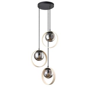 Lampa wisząca buk kolor dymny Peyton 3xE14x15W wym: 120x35x35 cm Rabalux 952586