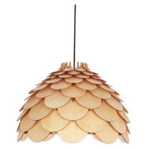 Lampa wisząca Burgo 35 cm drewniana beżowa 37126