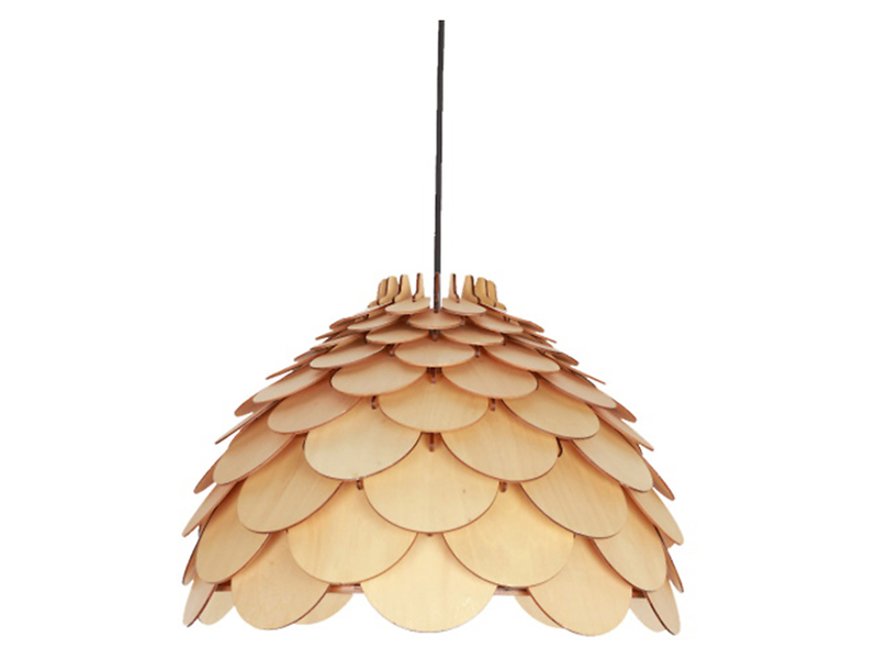 Lampa wisząca Burgo 35 cm drewniana beżowa 37126