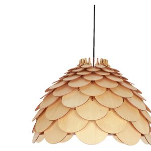 Lampa wisząca Burgo 50 cm drewniana beżowa 37125