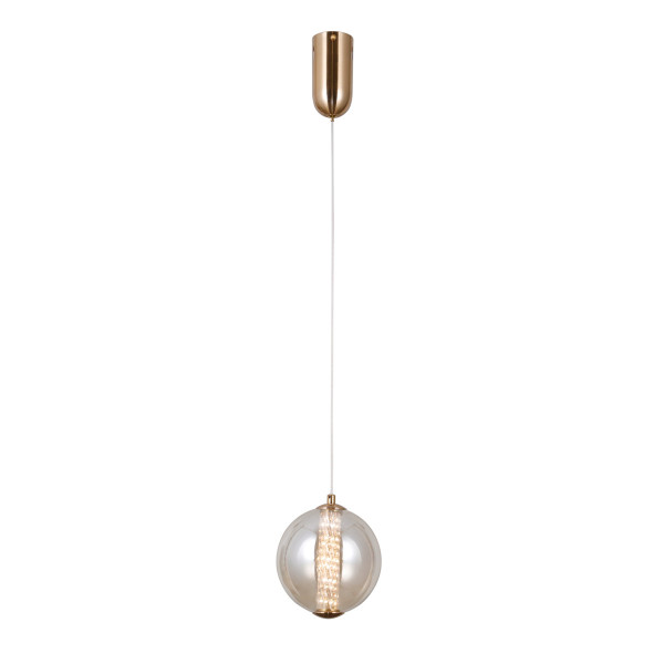 Lampa wisząca BUTERO złoto-bursztynowy LED 1x6W Ciepła biel 550lm Italux 845701