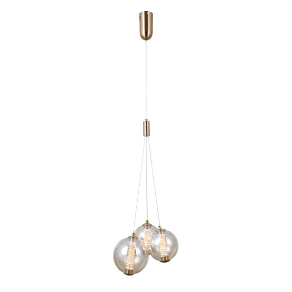 Lampa wisząca BUTERO złoto-bursztynowy LED 3x12W Ciepła biel 1095lm Italux 845874