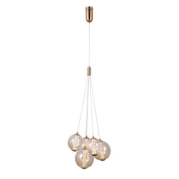 Lampa wisząca BUTERO złoto-bursztynowy LED 5x20W Ciepła biel 1830lm Italux 846176