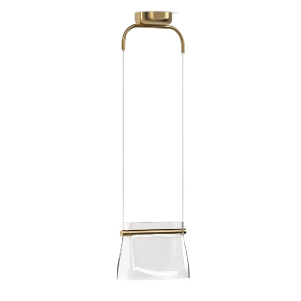 Lampa wisząca Cabaret mosiężno-przezroczysta LED 1x8W 3000K 850lm Maytoni 849318