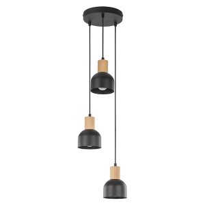 Lampa wisząca Cairo 3-punktowa metalowa czarna 266210 Lampa wisząca Cairo 3-punktowa metalowa czarna 266210
