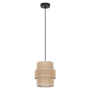 Lampa wisząca Calisto Juta 20 cm tkaninowa beżowa 266162