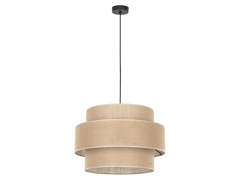 Lampa wisząca Calisto Juta 3-punktowa 50 cm tkaninowa beżowa 266165