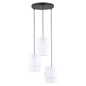 Lampa wisząca Calisto White 3-punktowa 145 cm tkaninowa biała 966074
