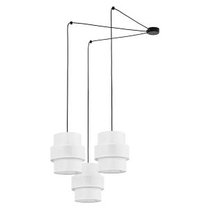 Lampa wisząca Calisto White 3-punktowa 210 cm tkaninowa biała 266156
