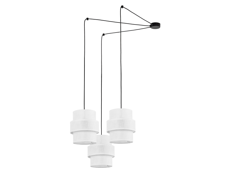 Lampa wisząca Calisto White 3-punktowa 210 cm tkaninowa biała 266156