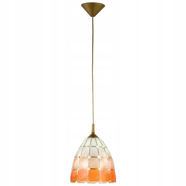 Lampa wisząca CAMPANA mosiężno-biała-pomarańczowa 1xE27x15W IP20 Alfa 986300