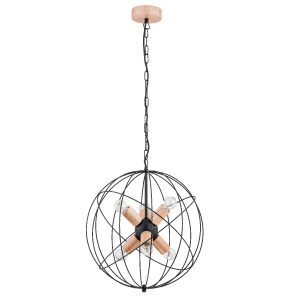 Lampa wisząca CAMPO drewniane elementy czarna 6xE14x10W IP20 Alfa 1019258 Lampa wisząca CAMPO drewniane elementy czarna 6xE14x10W IP20 Alfa 1019258