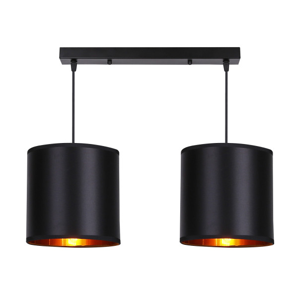 Lampa wisząca CANDIDA czarny 2x40w e27 abażur czarny 800332