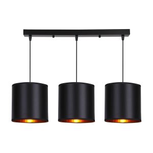 Lampa wisząca CANDIDA czarny 3x40w e27 abażur czarny 803765