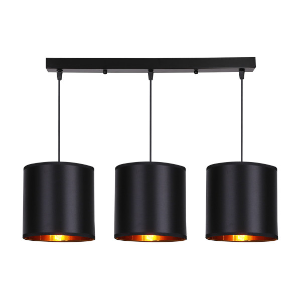 Lampa wisząca CANDIDA czarny 3x40w e27 abażur czarny 803765