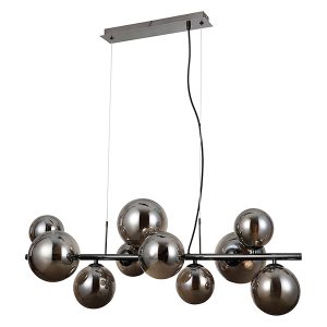Lampa wisząca Canello 10-punktowa szklana srebrna 54770