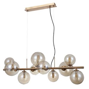Lampa wisząca Canello 10-punktowa szklana złota 55424