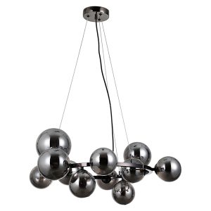 Lampa wisząca Canello 11-punktowa stalowa czarno-srebrna 187560