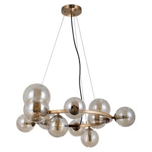 Lampa wisząca Canello 11-punktowa stalowa złota 187559
