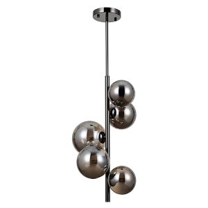 Lampa wisząca Canello 5-punktowa szklana srebrna 54775