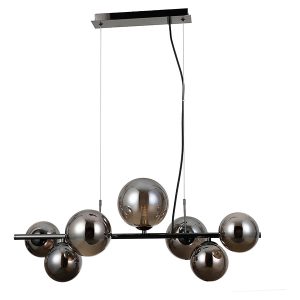 Lampa wisząca Canello 7-punktowa szklana srebrna 55423