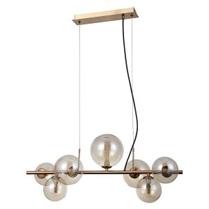 Lampa wisząca Canello 7-punktowa szklana złota 55422
