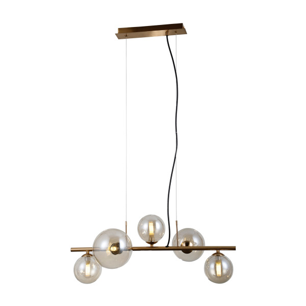 Lampa wisząca Canello kule na sticku mosiężno-złota 5xG9x5W IP20 Italux 1027230