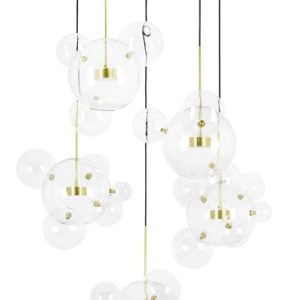Lampa wisząca CAPRI DISC 5 złota – 300 LED, aluminium, szkło 148362