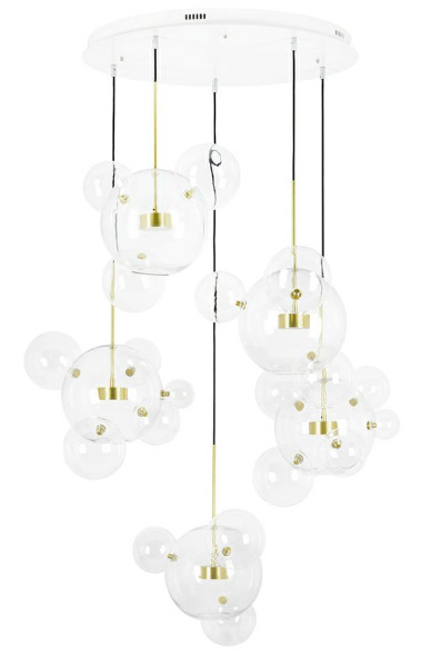 Lampa wisząca CAPRI DISC 5 złota - 300 LED, aluminium, szkło 148362