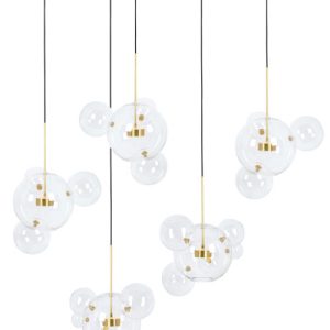 Lampa wisząca CAPRI LINE 5 złota – 300 LED, aluminium, szkło 148336
