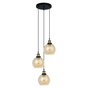 Lampa wisząca Cardena 3-punktowa szklana złota 34879
