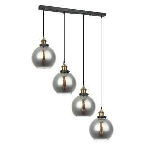 Lampa wisząca Cardena 4-punktowa stalowa czarna 63966