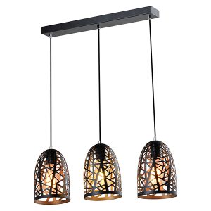 Lampa wisząca Carlow 3-punktowa metalowa czarna 30497 Lampa wisząca Carlow 3-punktowa metalowa czarna 30497