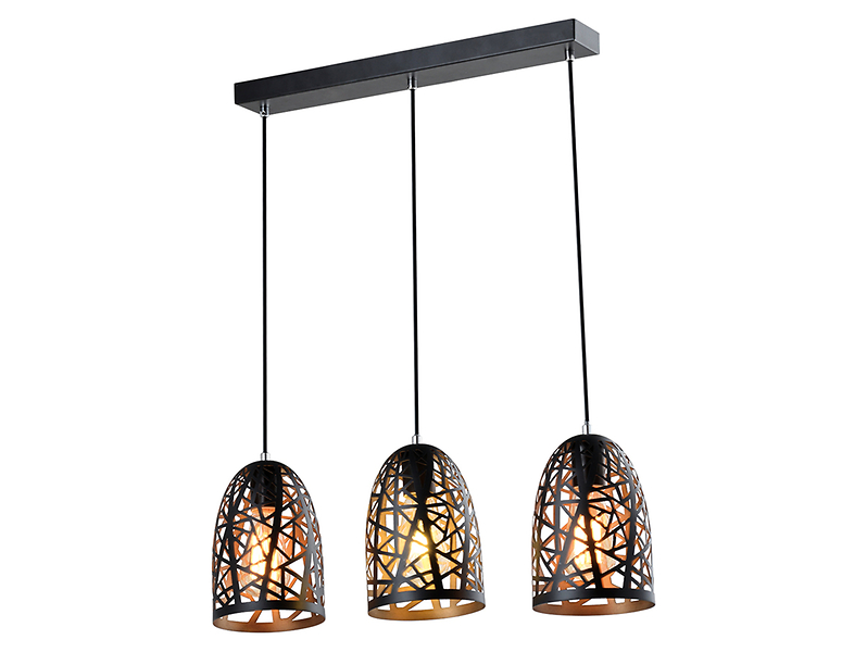 Lampa wisząca Carlow 3-punktowa metalowa czarna 30497