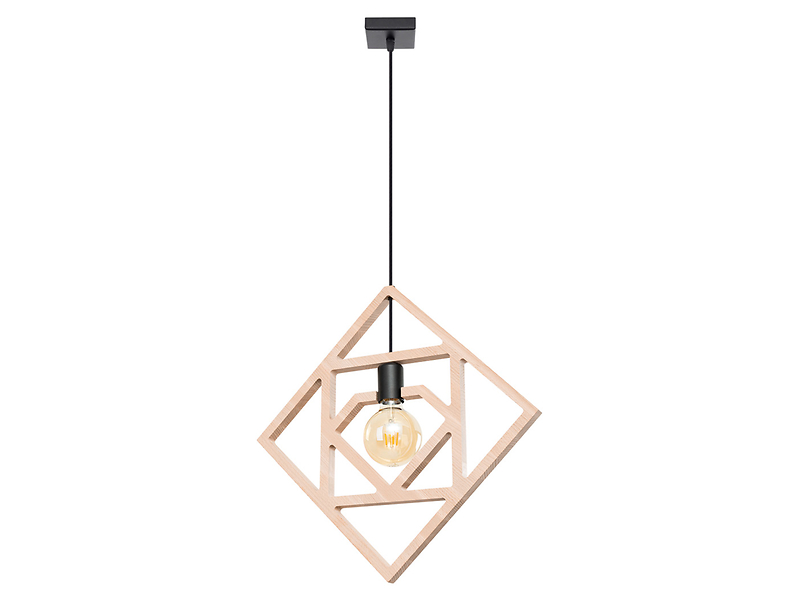 Lampa wisząca Caro drewniana brązowa 761436