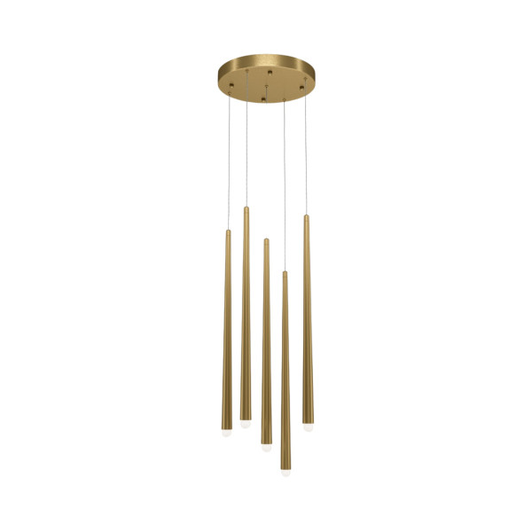 Lampa wisząca Cascade mosiężna LED 5x31W Ciepła biel 2250lm Maytoni 836034